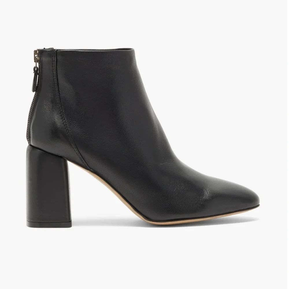 NEW Black Suede Studio Bria Heel Boot Black Leather Size